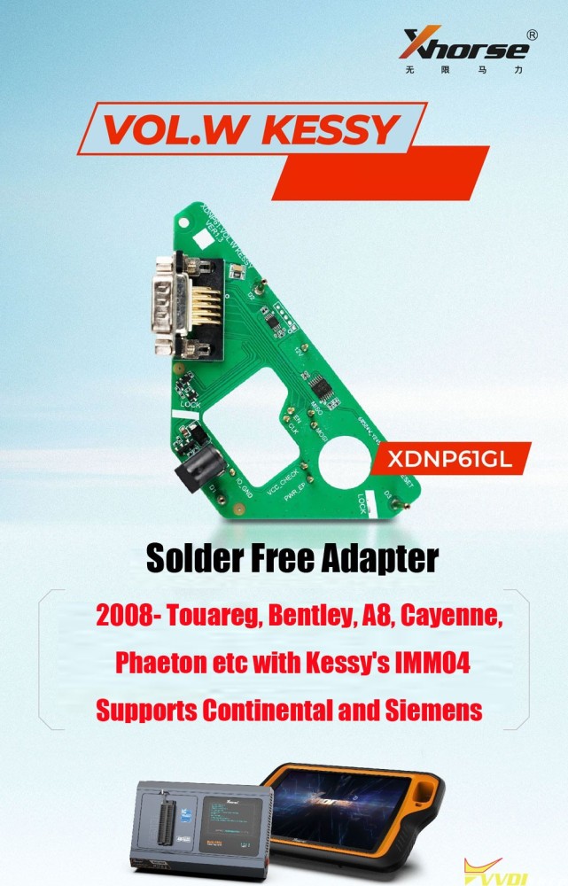 XHORSE XDNP61GL VW KESSY Solder Free Adapter Used with Multi Prog and VVDI Key Tool Plus, Read IMMO Data without Disassembly