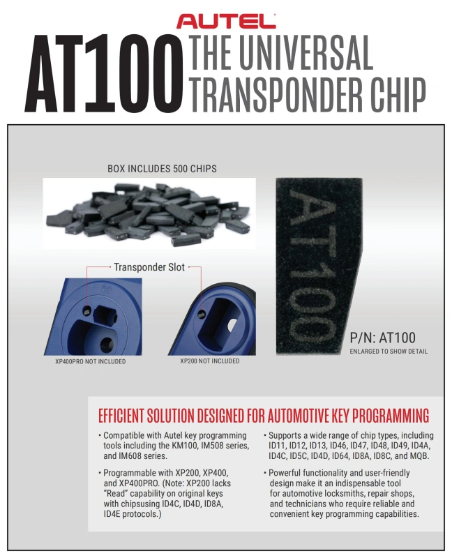 Autel AT100  Universal Transponder Super Chip