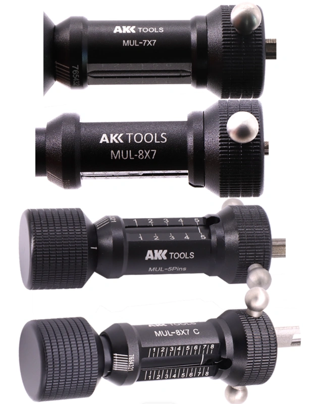 AKK Tools MUL-5 PINS MUL-7X7 MUL-8X7 MUL-8X7C Flat Key Tool 7 Pin 8 Pin 8-Bead 7-Bead Locksmith Tools
