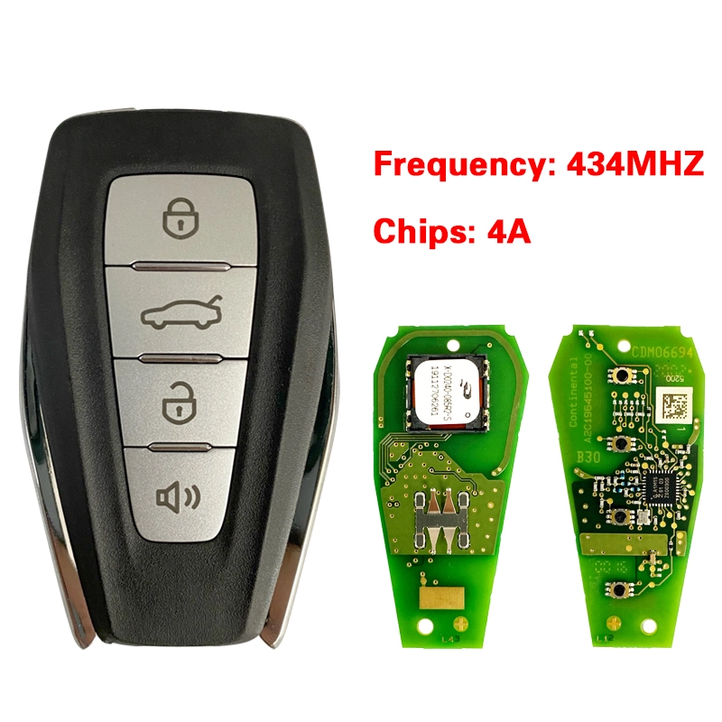 Original Geely 4 Button Smart key 4A chip 434mhz
