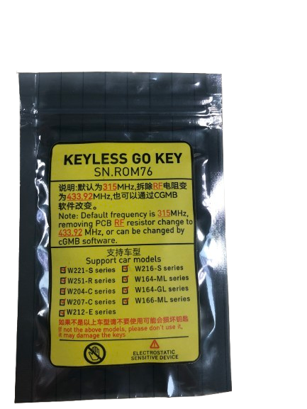 Original Benz 3 button 315MHZ/433MHZ CGDI MB FBS3 BGA KeylessGo Key for W164 W166 W216 W221 W251 Working with VVDI/ CGDI MB Programmer
