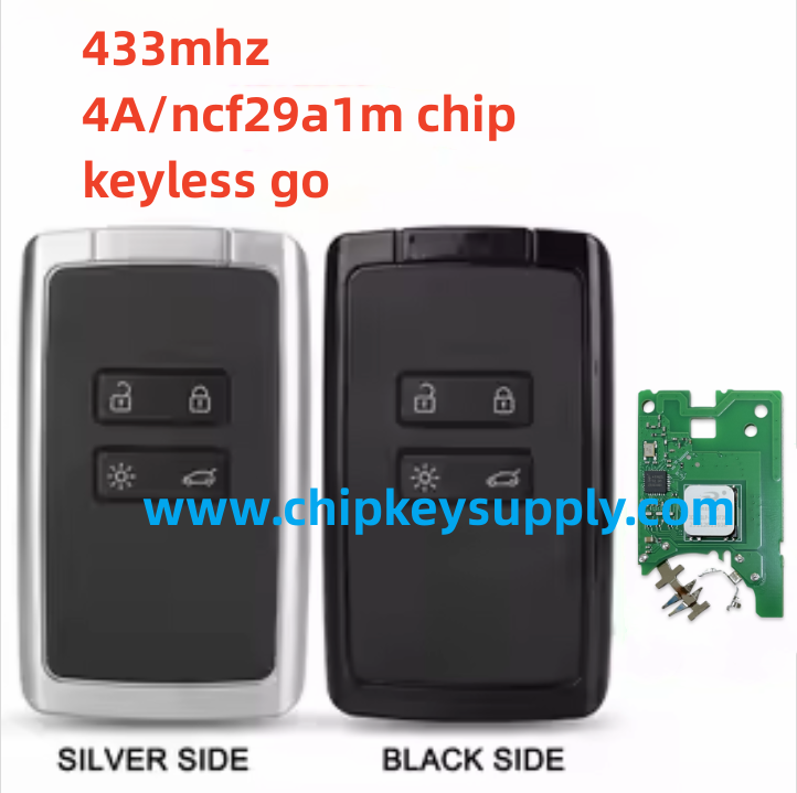 Aftermarket for renault Clio 5,Megane 4,Espace 5,Talisman 4 button smart key 433mhz with 4A/NCF291M chip