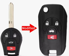 For nissan modified key shell 2/2+1/3/4 button