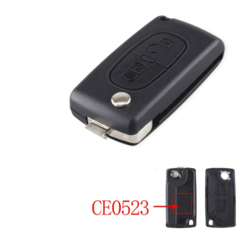 No logo For Citroen 2 buttons key shell without key blade