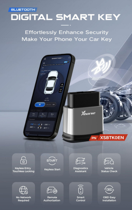 Xhorse XSBTK0GL Bluetooth Digital Smart Key Compatible with IOS/Android