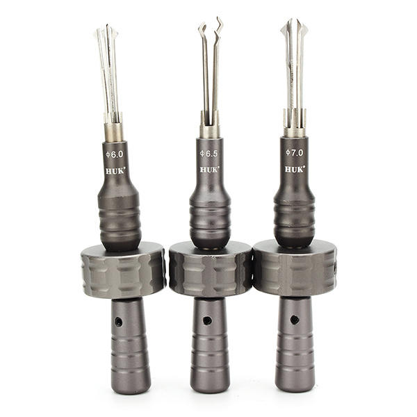 3Pcs HUK Cross Key Lock Pick Set with Cross-Shaped
