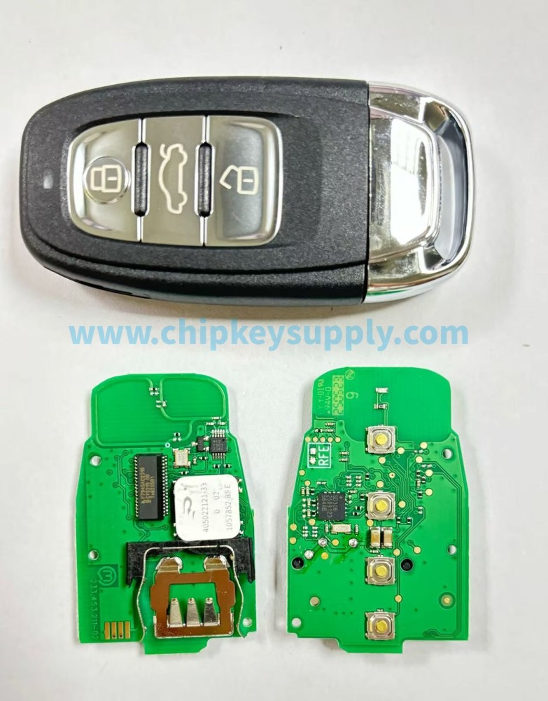 For Audi Q5 A4L A5 A6 A7 A8 8T0 959 754 J 3 button keyless-go remote key with 7945AC chip 315 434mhz 868mhz