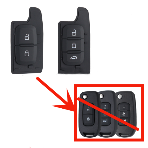 2 / 3 button rubber  For Renault flip Key Shell