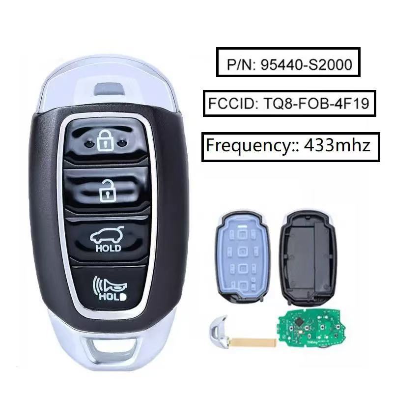 For Hyundai Santa Fe 2018-2020 Smart car Key 4 Buttons 434mhz with ID47 chip FCCID: TQ8-FOB-4F19, FCCID: 95440-S2000