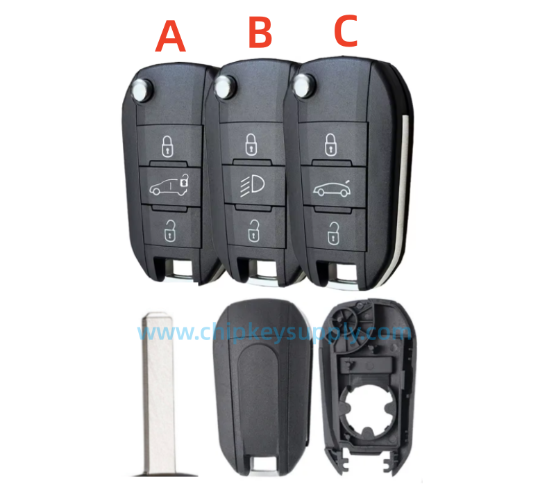 For Opel 3 Button remote key shell VA2 blade without logo