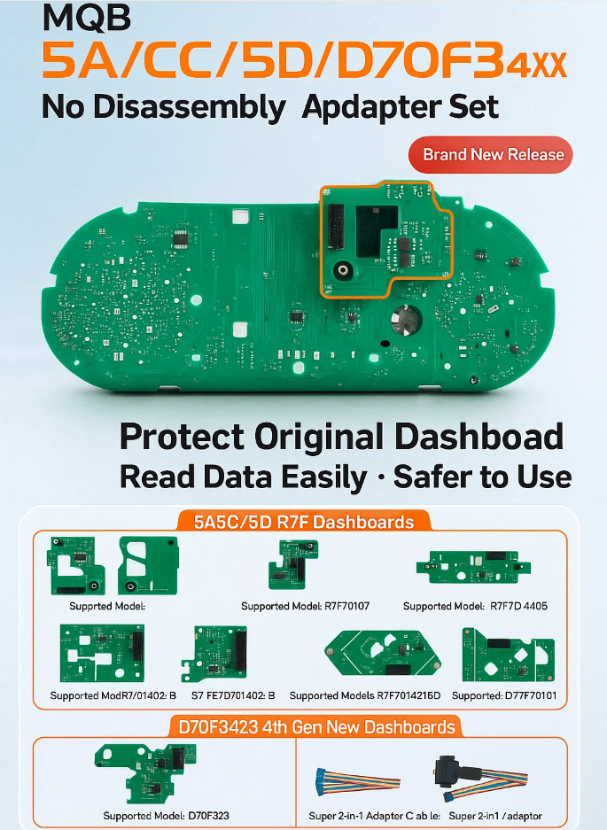 Pre-order xhorse MQB 5A/5C/5D D7OF34xx solder-free adapter XDNPM5GL 11PCS work with vvdi key tool plus or MULTI-PROG