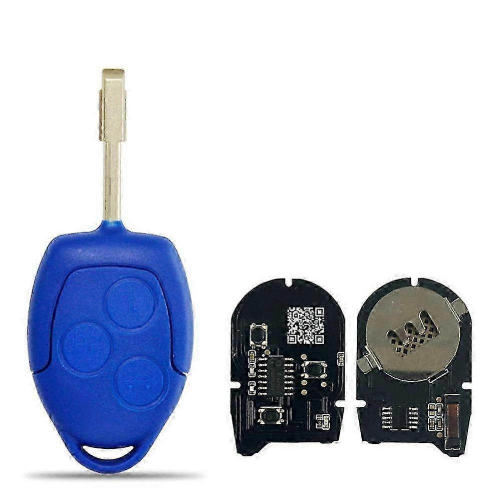 Aftermarket Ford Transit blue 3 button remote key with black PCB 433Mhz 4D63 Chip P/N:6C1T15K601AG