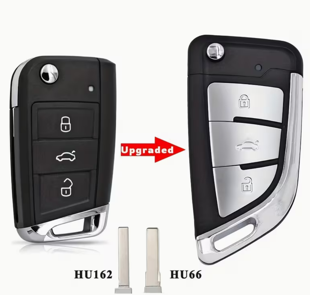 3 Buttons Modified Flip Remote Car Key Shell with HU66 or HU162T blade for MQB for Golf VII for Golf7 MK7 for Skoda for Octavia for Seat Leon for Altea