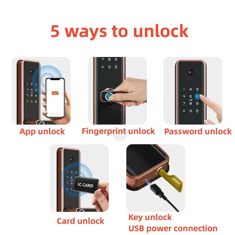 Smart Door Lock Digital Code Biometric Fingerprint Lock with WiFi Smart Life App