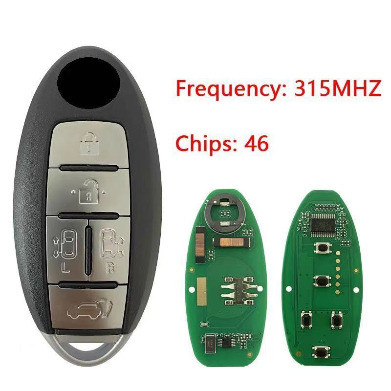 For Nissan QUEST 2014-2017 5 button smart key 315MHZ with ID46 7952 chip P/N: 285E3-1JB5A MODEL: TWB1J717