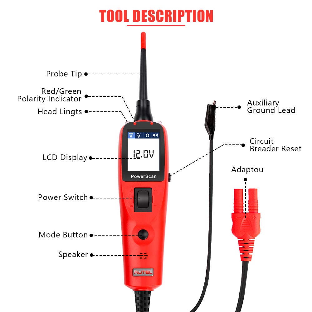 Original Autel PowerScan PS100 Electrical System Diagnosis Tool