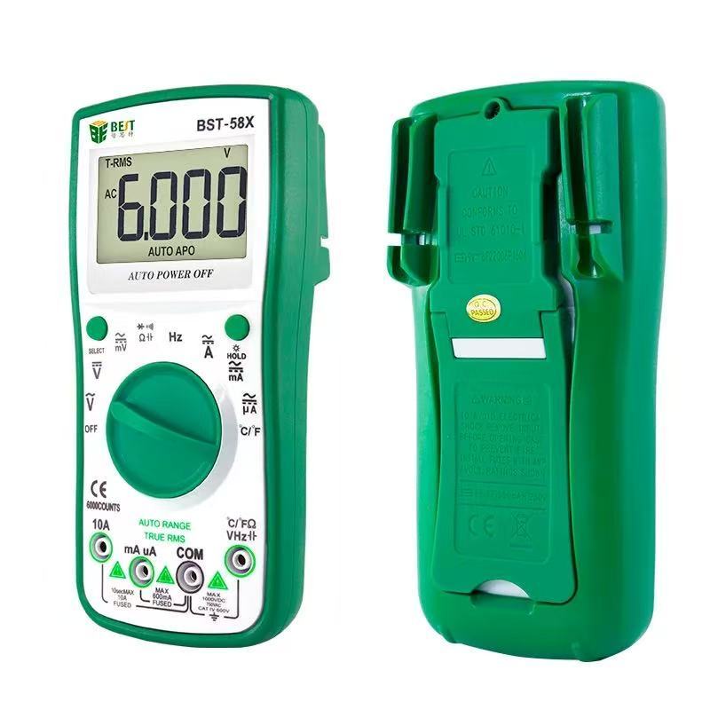 BST-58X Multifunctional Digital Multimeter with Automatic Range, 4.5-Digit Backlit Display, and Intelligent Burn-Proof