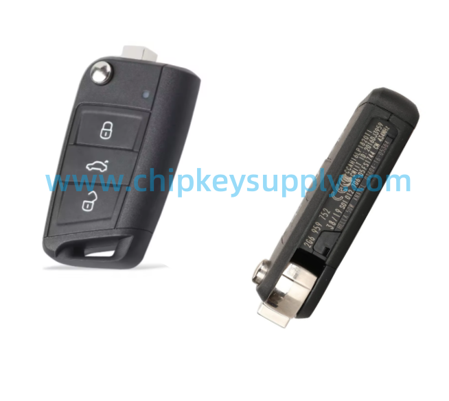 Original For VW 3 button smart 433mhz with 5C chip NON-keyless remote key 5G6959752
