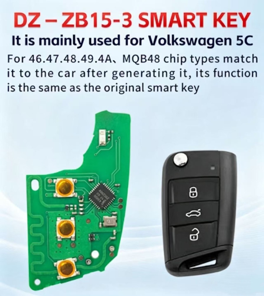 KEYDIY DZ-ZB15-3 Smart Key 3 Buttons for Volkswagen 5C key