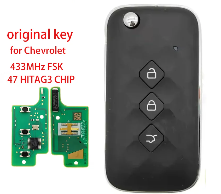 Original For Chevrolet Aveo 433Mhz FSK ID47 HITAG3 PCF7961X Chip Unlocked With cutted Blade