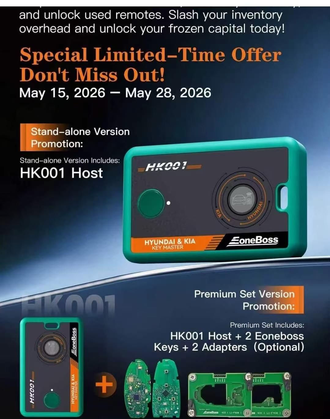 Eoneboss HK001 programmer Set for HYUNDAI & KIA KEY Unlocking And Cloning.