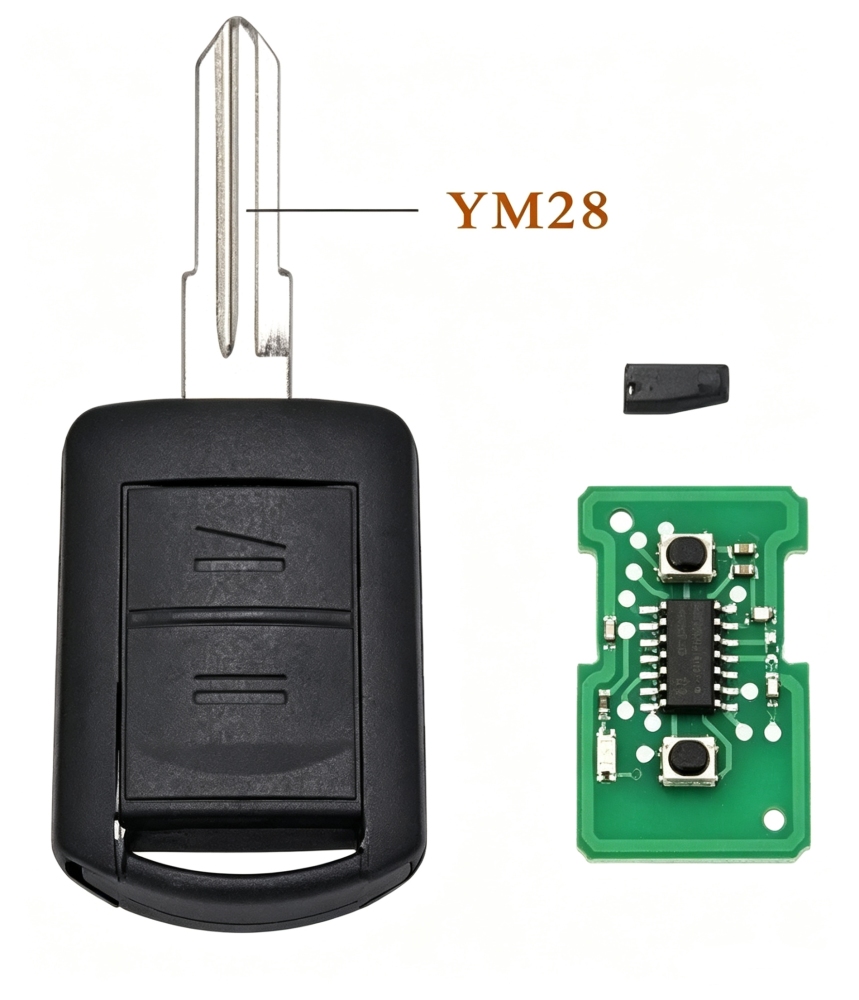 For Opel  2B Remote Car Key 433Mhz ID40 Chip Corsa C Meriva Tigra Combo Van HU46/HU100/YM28 Uncut Blade FCC ID: 5WK48669