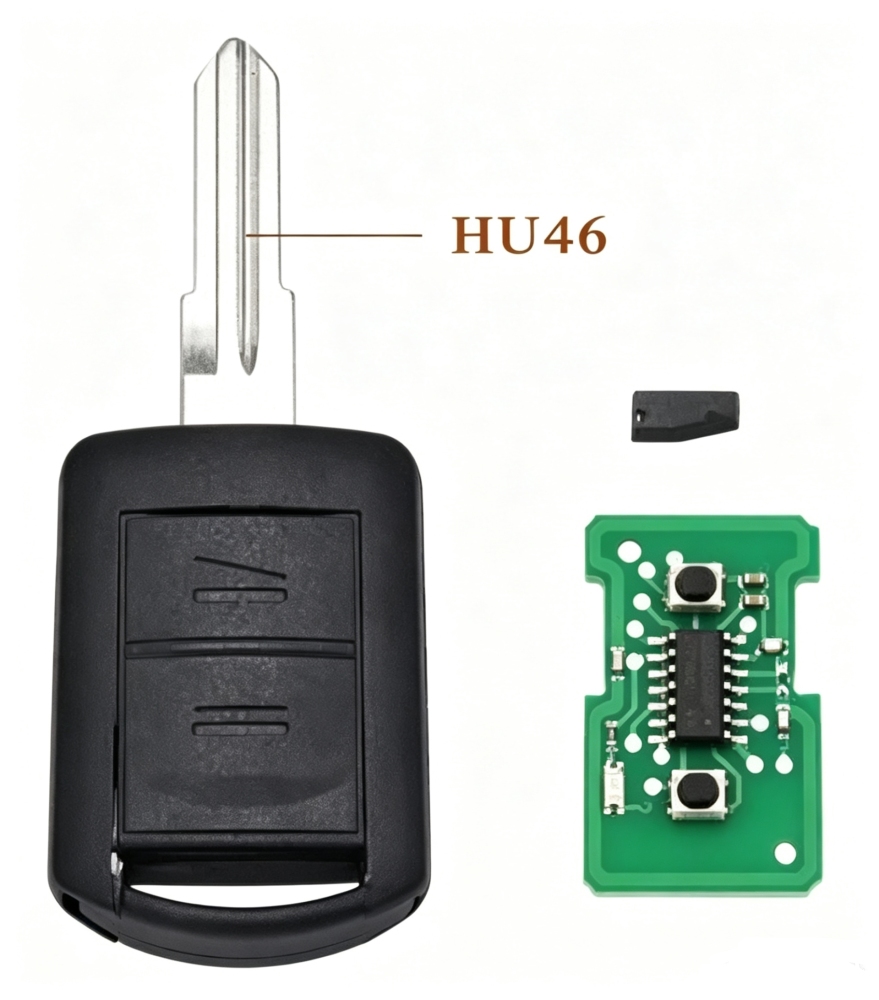 For Opel  2B Remote Car Key 433Mhz ID40 Chip Corsa C Meriva Tigra Combo Van HU46/HU100/YM28 Uncut Blade FCC ID: 5WK48669