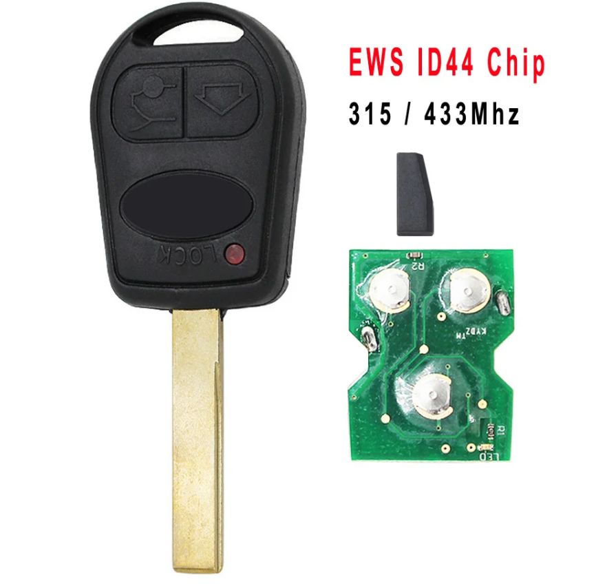 For Land Rover Range 3 Buttons 315Mhz / 433MHZ  Remote Car Key Alarm EWS System with aftermarket ID44 PCF7935 chip