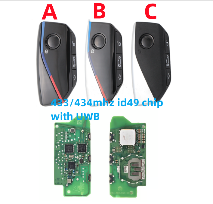 Original For BMW U Chassis 4 button Keyless-Go Remote Key with 434MHz ID49 chip with UWB