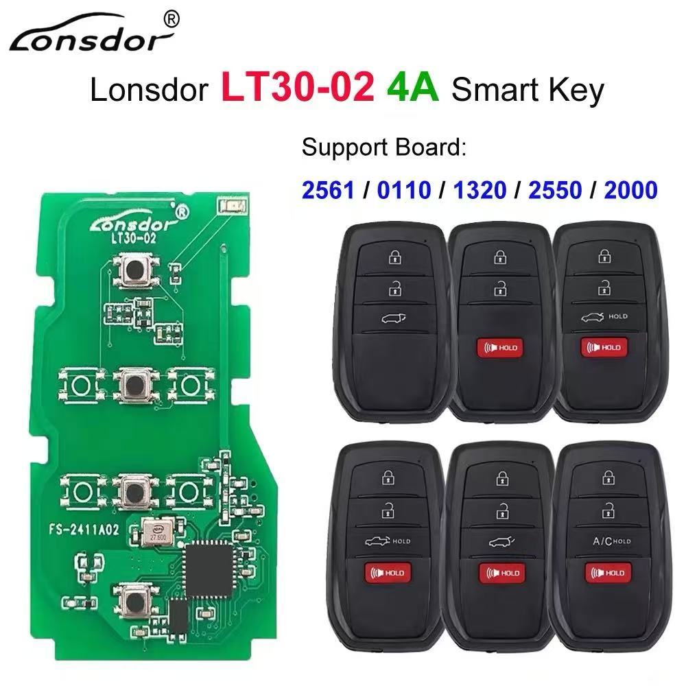 Lonsdor LT30-2 Universal Smart Key for 2022-2024 Toyota/Lexus 4A-AA / 4A-BA Switchable Frequency