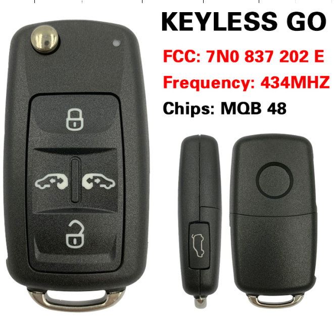 For VW Volkswagen Sharan Remote key KEYLESS GO 434Mhz MQB48 chip FCC: 7N0 837 202 E