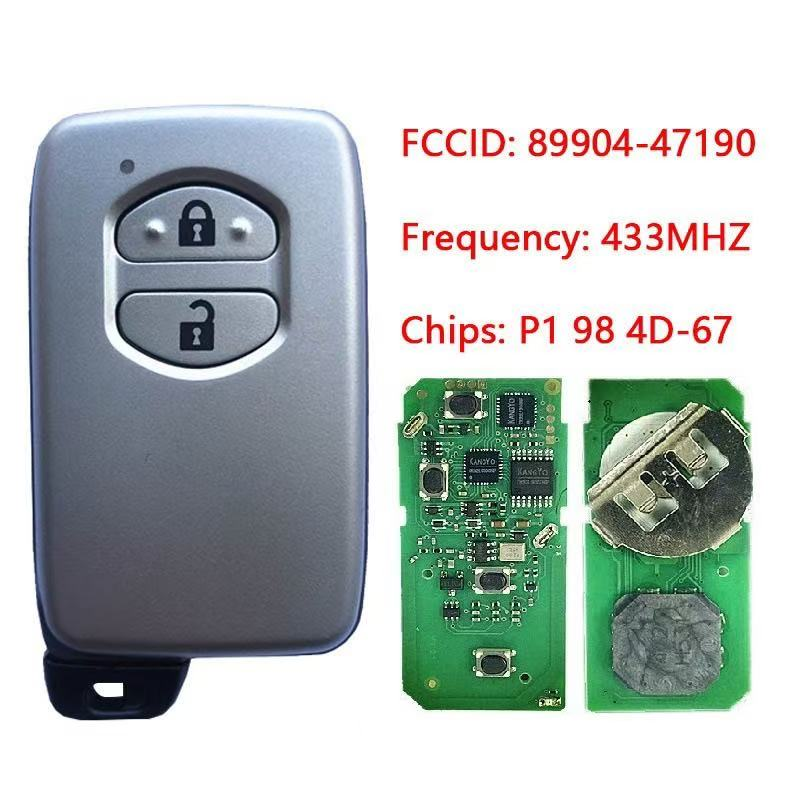 For Toyota Prius land cruiser 2009+ 433mhz 2 button smart key with 4d67 chip fccid 89904-47190