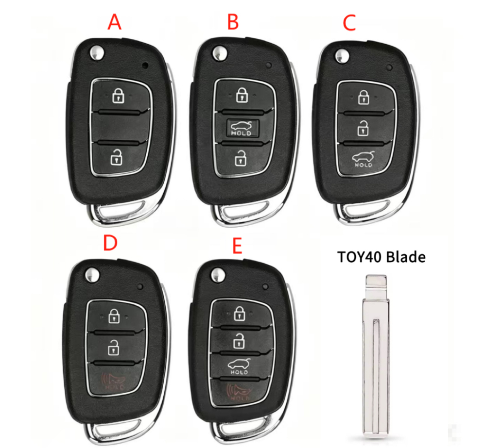 For Hyundai New Model Flip Remote Car Key Shell with Toy40 key blade