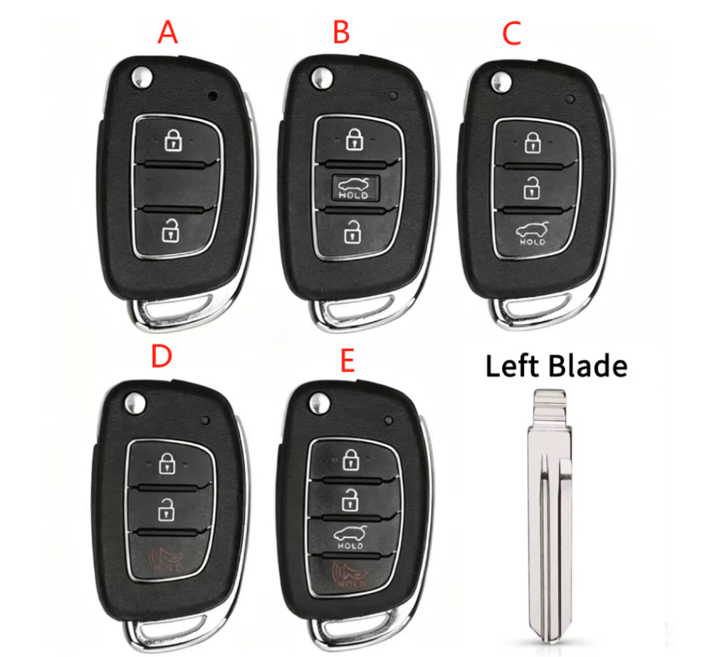 For Hyundai New Model Flip Remote Car Key Shell with left key blade