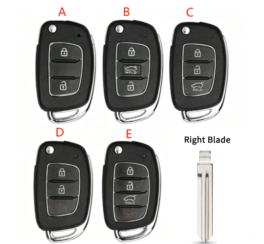 For Hyundai New Model Flip Remote Car Key Shell with right key blade