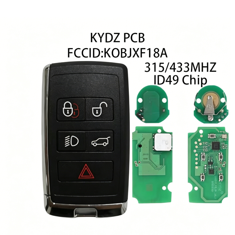 KYDZ For Land Rover Range 2018-2023 5 Buttons Remote Car Key with ID49 chip 315/433MHZ FCC: KOBJXF18A