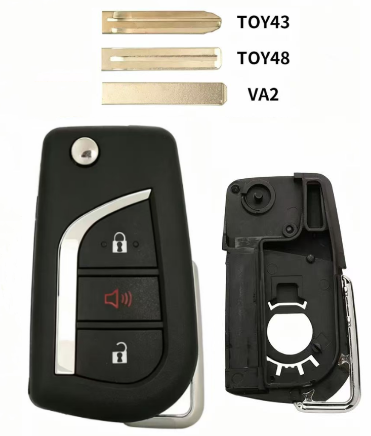 For Toyota 2+1 button Remote key shell, check the internal structure