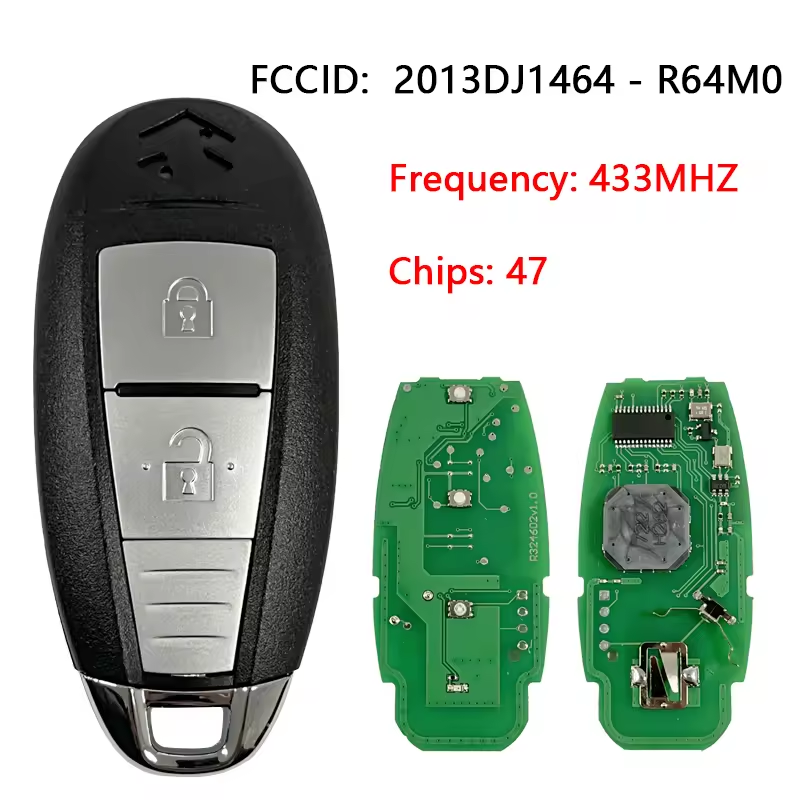 For suzuki 2 button Vitra sx4 remote key 433mhz 47 chip R64M0