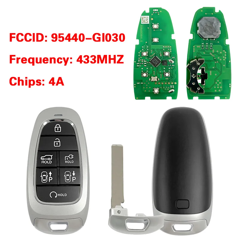 For Hyundai Ioniq 2022 Smart Remote Key 7 Buttons 433MHZ 4A Chip 95440-GI030