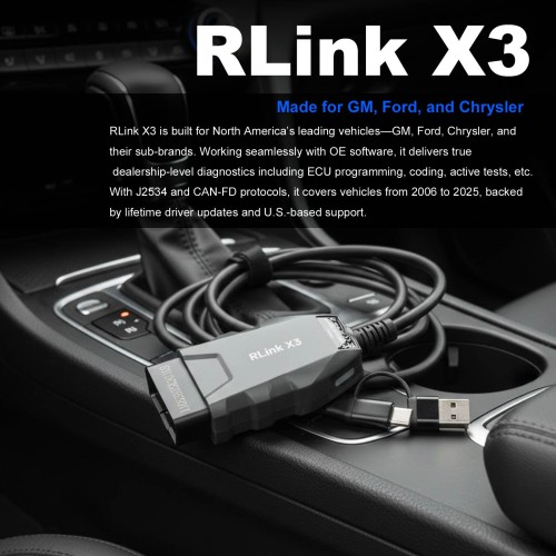 TOPDON Rlink X3 for US Vehicle Brands for Ford GM and Chrysler