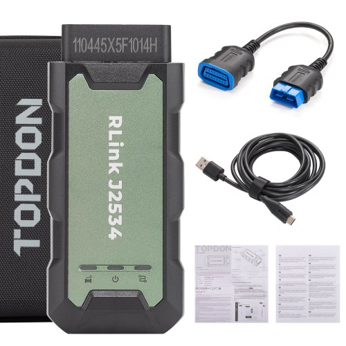 Topdon Rlink J2534 Pass-Thru Programmer OEM Reprogramming and Diagnostic Tool Supports J2534 D-PDU CAN-FD DoIP Compatible with 17+ Vehicle Brands
