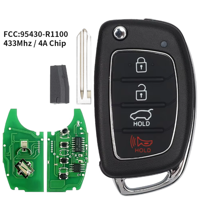 For Hyundai HB20 2019-2022 Remote Key 4 button 433mhz with 4A PCF7939MA Chip 95430-R1100