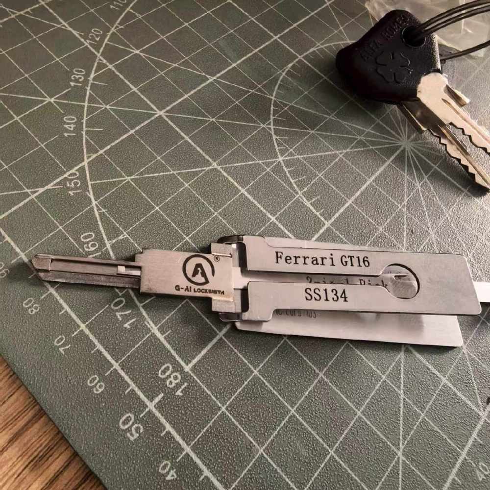 Lishi style Ferrari GT16  2-in-1 SS134 Professional Locksmith tool