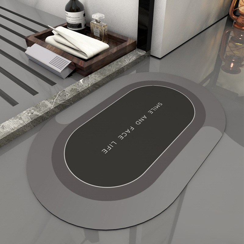 Thin Non Slip Hotel Waterproof Custom Size Diatomite Bath Mat