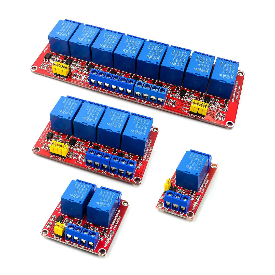 1/2/4/8 Channel 5V Red Board Optocoupler Isolation Relay Module