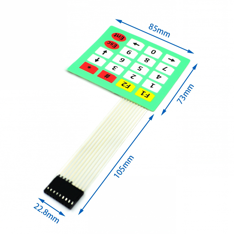4 12 16 20 Key 1*4 3*4 4*4 4*5 Membrane Switch Keypad