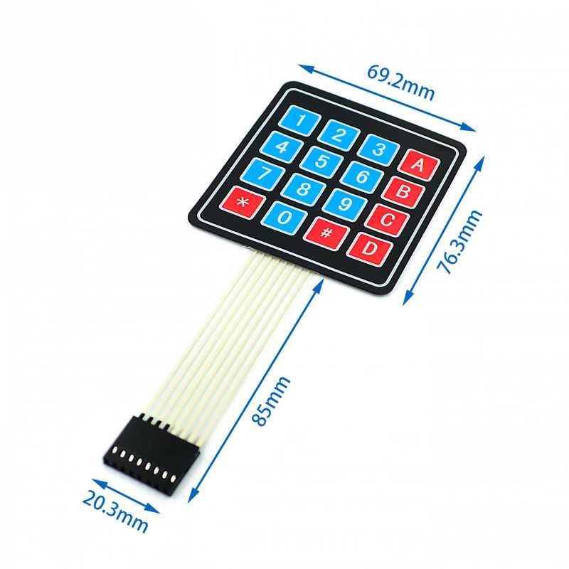 4 12 16 20 Key 1*4 3*4 4*4 4*5 Membrane Switch Keypad