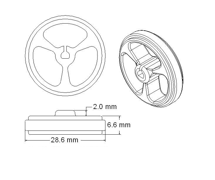 34mm 34*7 N20 Motor Rubber Wheel for ZJ327 3PI MiniQ Car