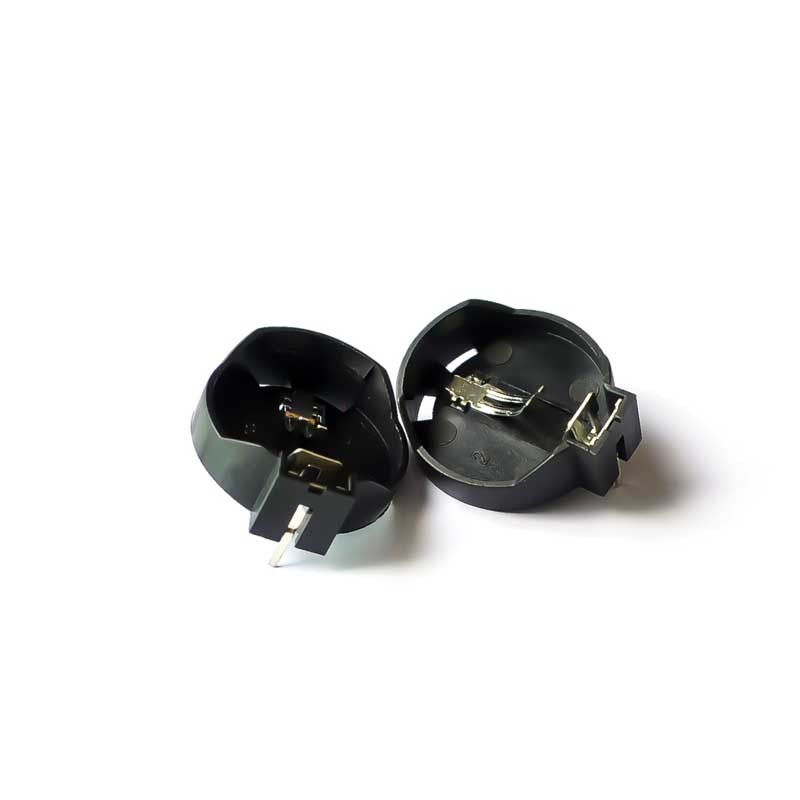 CR2025 CR2032 3V Button Battery Holder Case Black Round