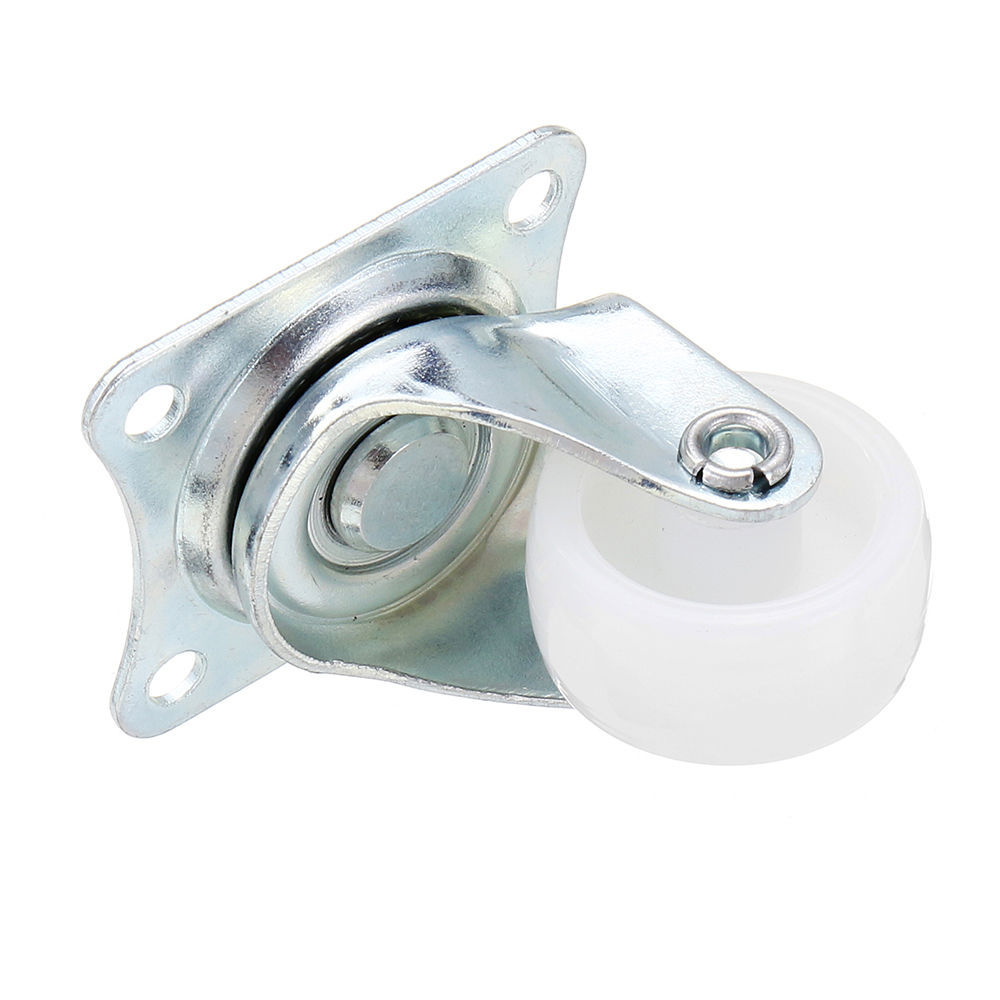 1" White PP Nylon Dual Roller Wheel For Platform Trolley Chair
